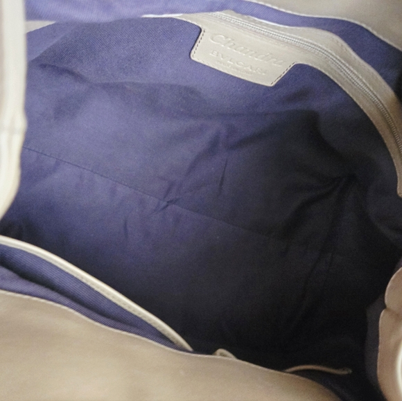 Authentic BVLGARI Chandra Ring Logo Nude Leather Sloutch Hobo Tote Shoulder Bag - Picture 11 of 16